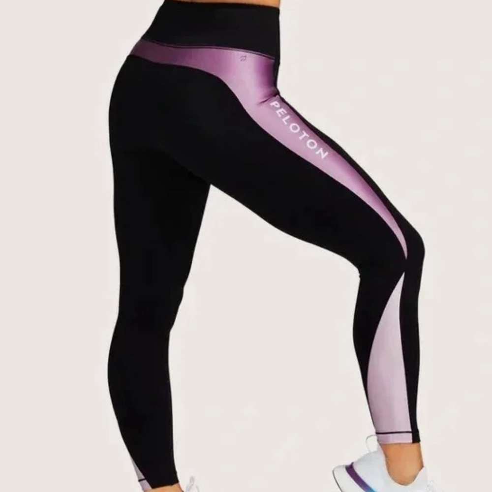 PELOTON Colorblock Speed Legging Black and Purple, Size S